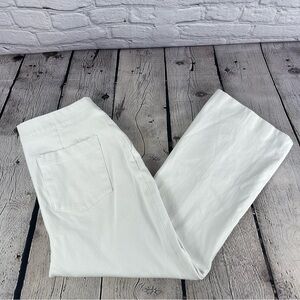 SPANX‎ Flared Pull-On Cropped Jeans Tummy Control Stretch Women’s Large White